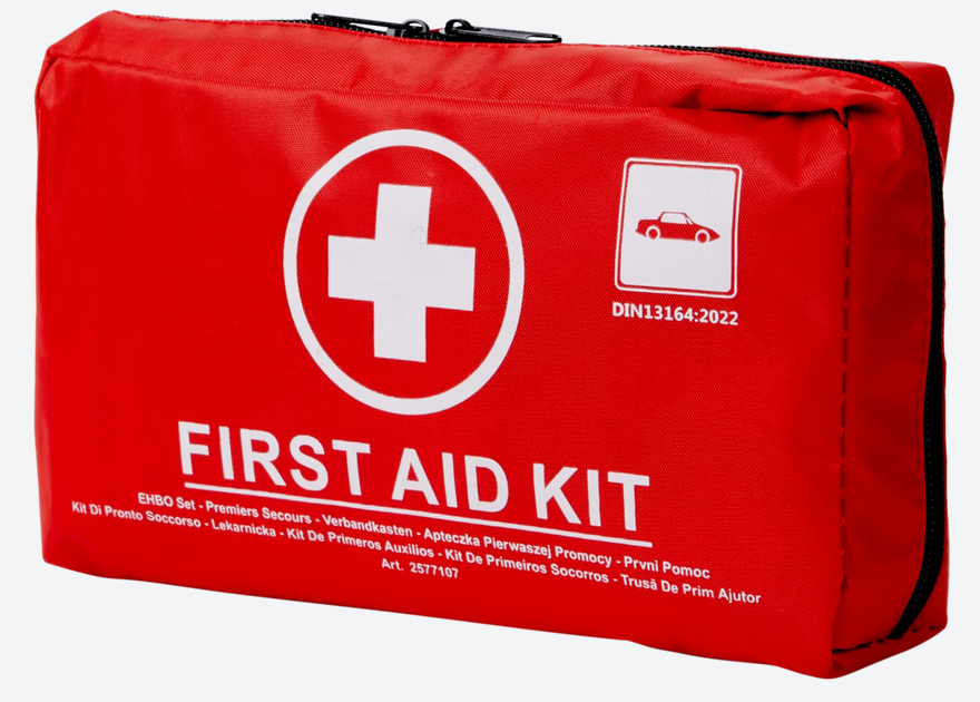 Apteczka samochodowa DIN 13164:2022 41 elementów – zestaw pierwszej pomocy AUTO